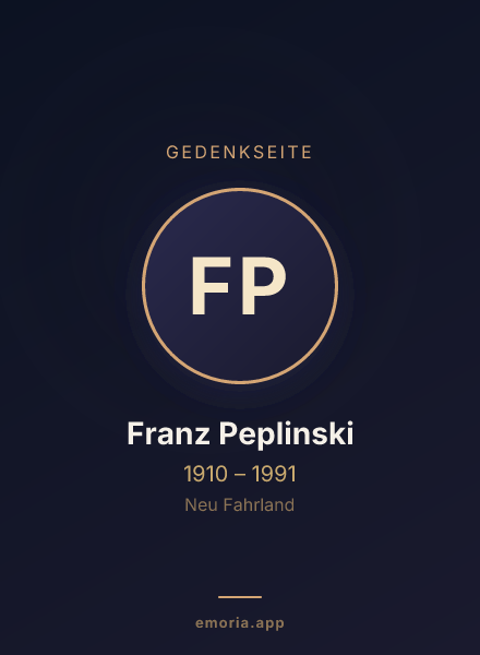 Gedenkportrait von Franz Peplinski