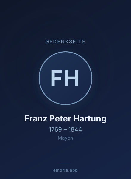 Gedenkportrait von Franz Peter Hartung
