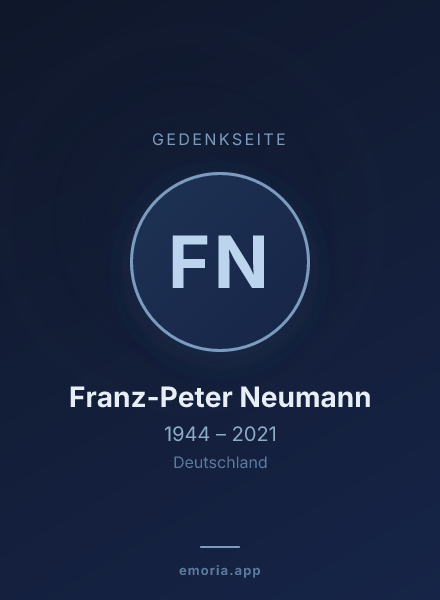 Gedenkportrait von Franz-Peter Neumann