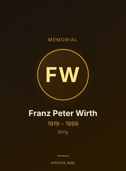 Memorial portrait of Franz Peter Wirth