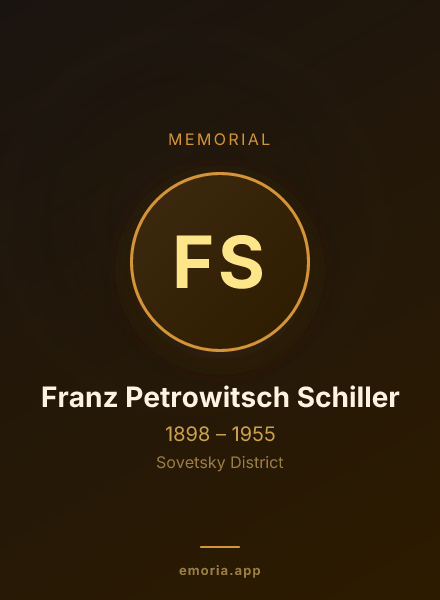 Memorial portrait of Franz Petrowitsch Schiller