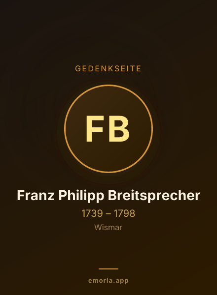 Gedenkportrait von Franz Philipp Breitsprecher