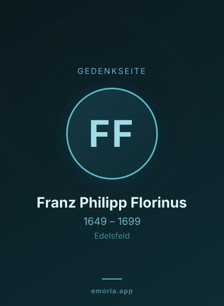 Gedenkportrait von Franz Philipp Florinus