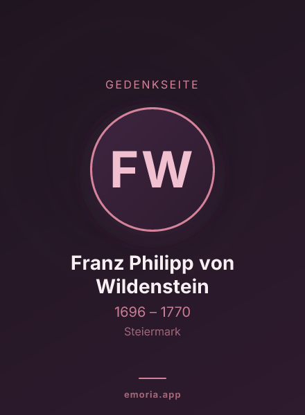 Gedenkportrait von Franz Philipp von Wildenstein