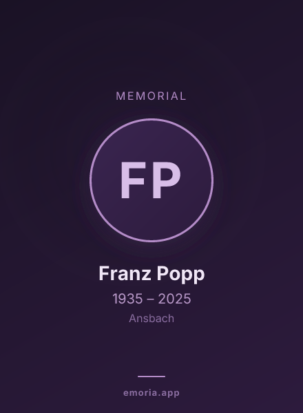 Memorial portrait of Franz Popp