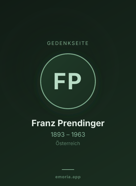 Gedenkportrait von Franz Prendinger