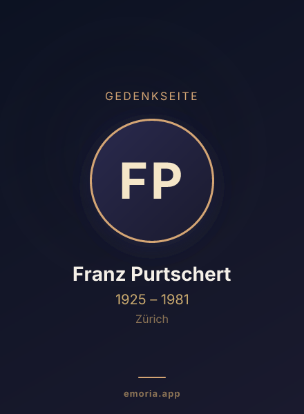 Gedenkportrait von Franz Purtschert