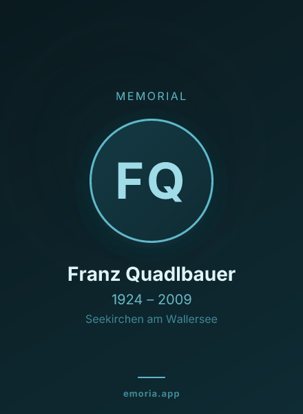 Memorial portrait of Franz Quadlbauer