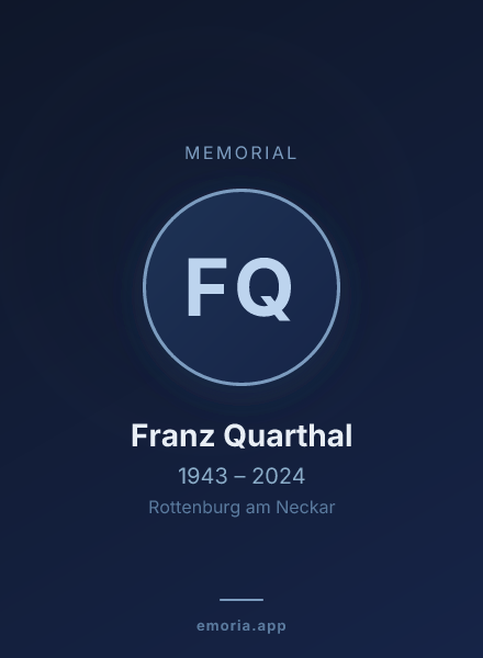 Memorial portrait of Franz Quarthal