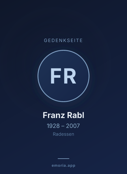 Gedenkportrait von Franz Rabl