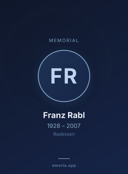 Memorial portrait of Franz Rabl