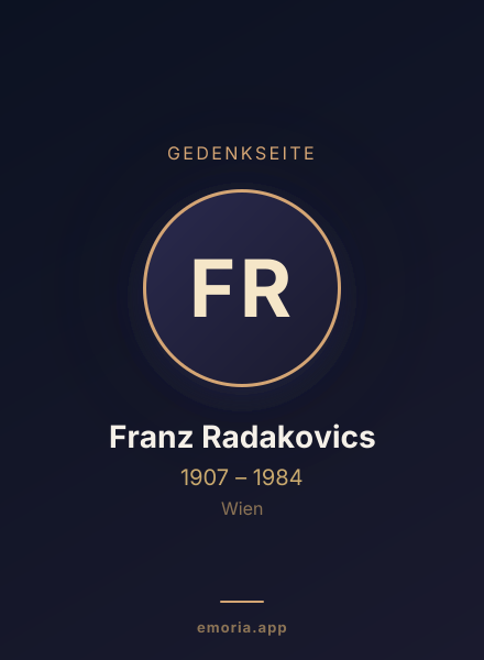 Gedenkportrait von Franz Radakovics