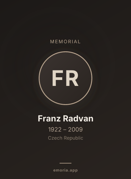 Memorial portrait of Franz Radvan