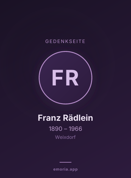Gedenkportrait von Franz Rädlein