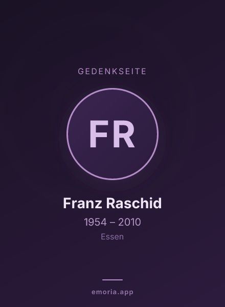 Gedenkportrait von Franz Raschid