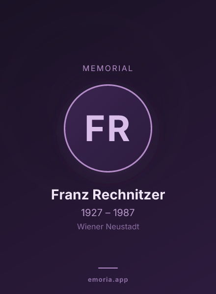 Memorial portrait of Franz Rechnitzer