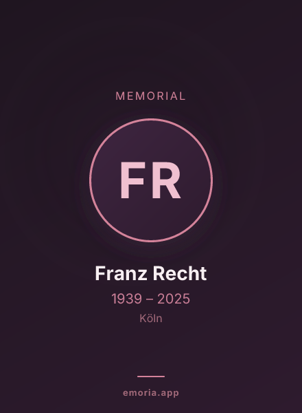 Memorial portrait of Franz Recht