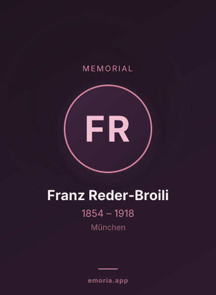 Memorial portrait of Franz Reder-Broili