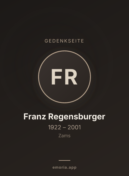 Gedenkportrait von Franz Regensburger