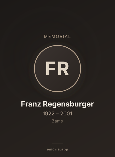 Memorial portrait of Franz Regensburger