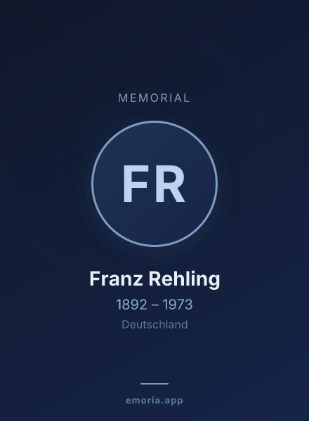 Memorial portrait of Franz Rehling