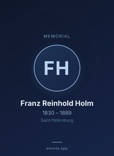 Memorial portrait of Franz Reinhold Holm