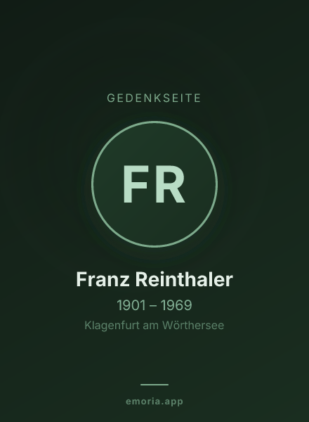 Gedenkportrait von Franz Reinthaler