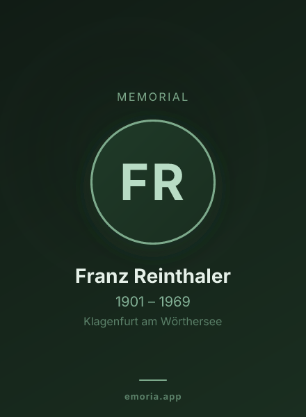Memorial portrait of Franz Reinthaler