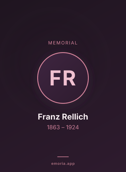 Memorial portrait of Franz Rellich