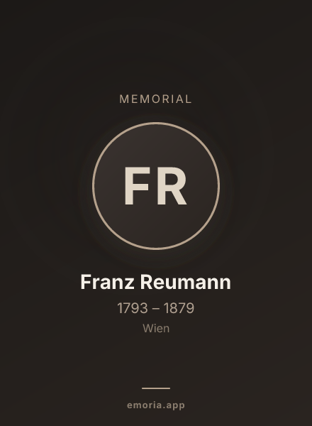 Memorial portrait of Franz Reumann