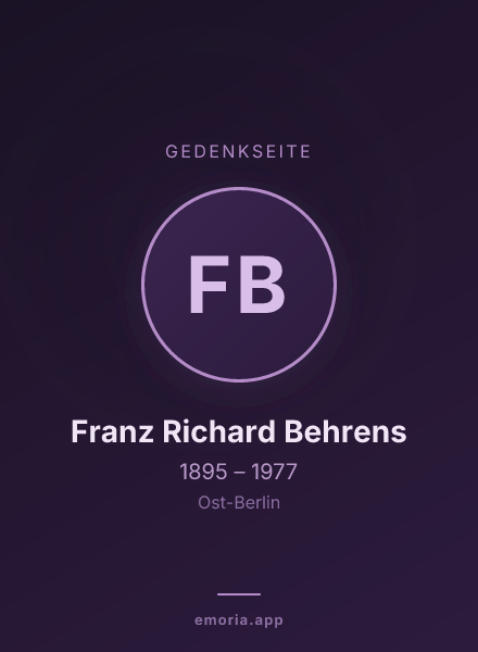 Gedenkportrait von Franz Richard Behrens