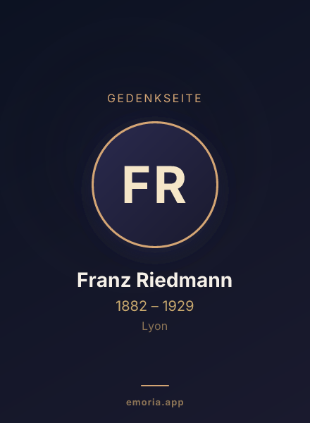 Gedenkportrait von Franz Riedmann