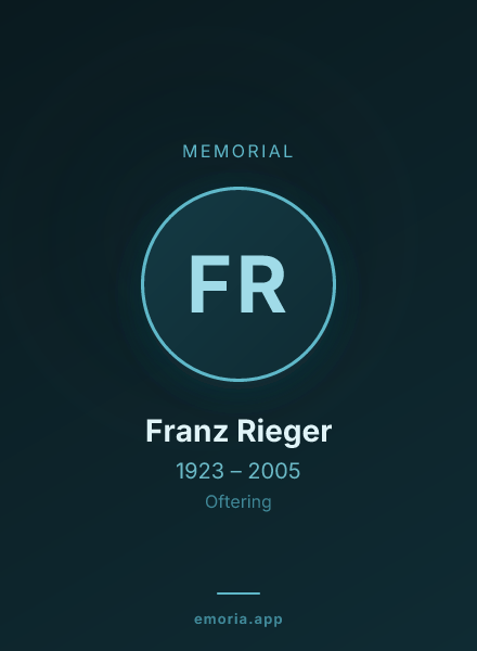 Memorial portrait of Franz Rieger
