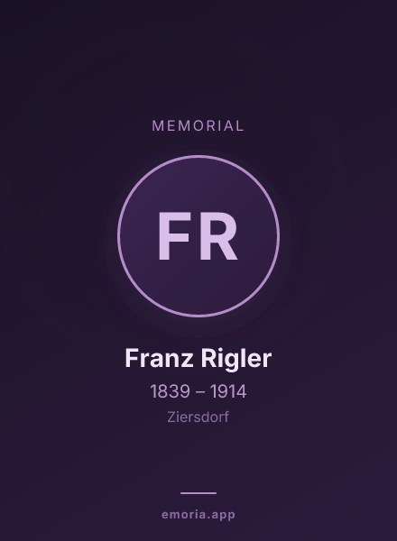 Memorial portrait of Franz Rigler