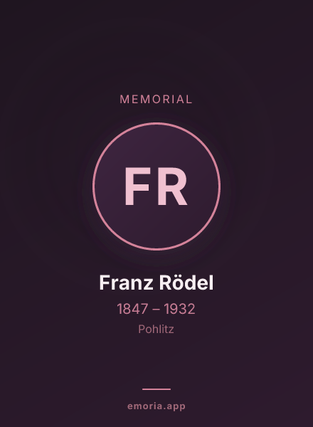 Memorial portrait of Franz Rödel