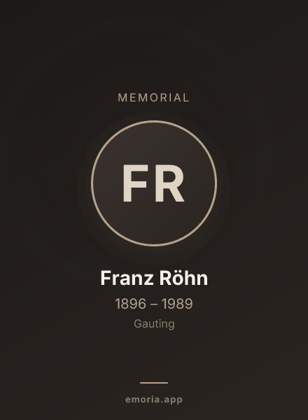 Memorial portrait of Franz Röhn