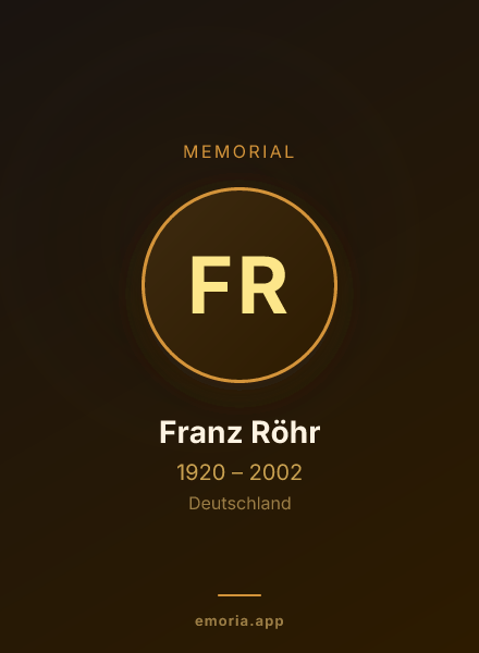 Memorial portrait of Franz Röhr