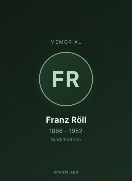 Memorial portrait of Franz Röll