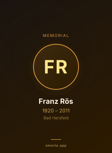 Memorial portrait of Franz Rös