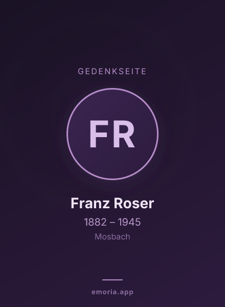 Gedenkportrait von Franz Roser