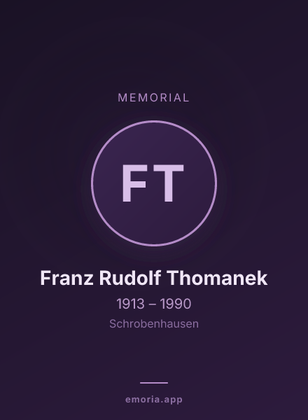 Memorial portrait of Franz Rudolf Thomanek