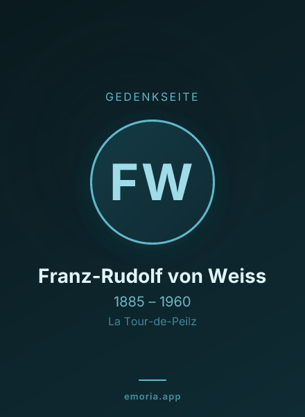 Gedenkportrait von Franz-Rudolf von Weiss