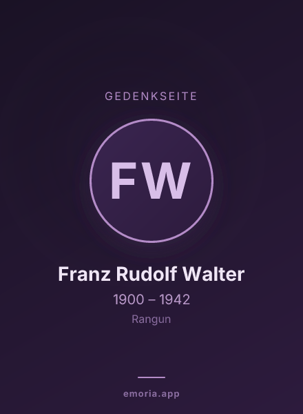 Gedenkportrait von Franz Rudolf Walter