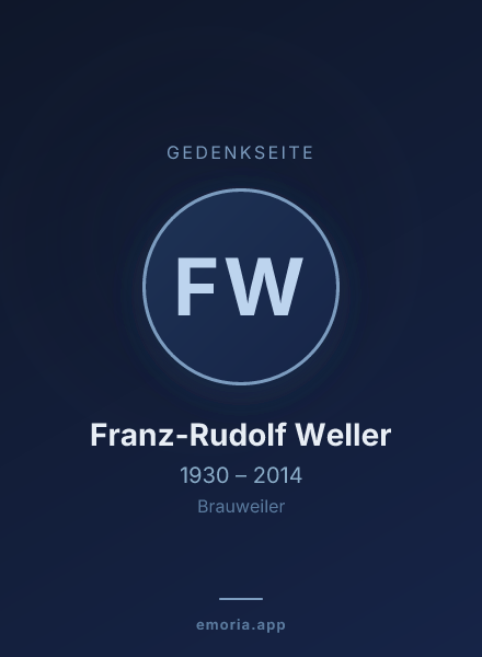 Gedenkportrait von Franz-Rudolf Weller