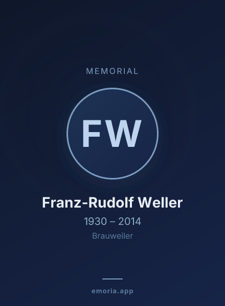 Memorial portrait of Franz-Rudolf Weller