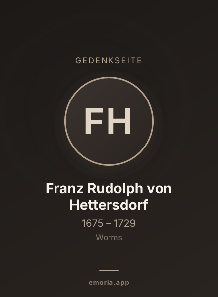 Gedenkportrait von Franz Rudolph von Hettersdorf