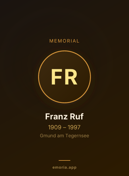 Memorial portrait of Franz Ruf