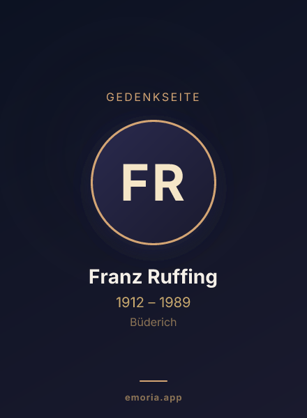 Gedenkportrait von Franz Ruffing