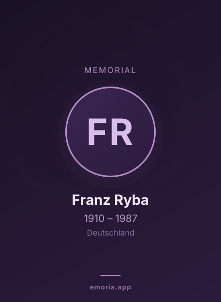 Memorial portrait of Franz Ryba