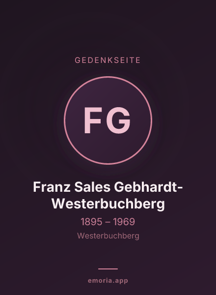 Gedenkportrait von Franz Sales Gebhardt-Westerbuchberg